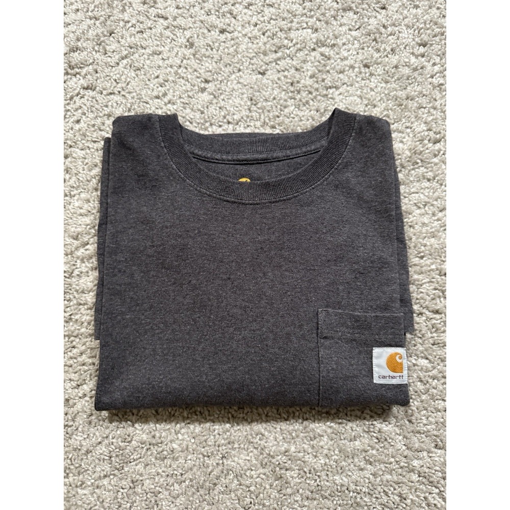 Carhartt Crew Neck Tee Shirt Men's L Short Sleeve Single Chest Pocket Gray